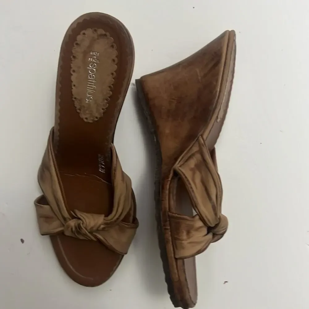 NWOT SPATIFILUS KNOT FRONT WEDGE ESPADRILLE SANDALS‎ SIZE US 7